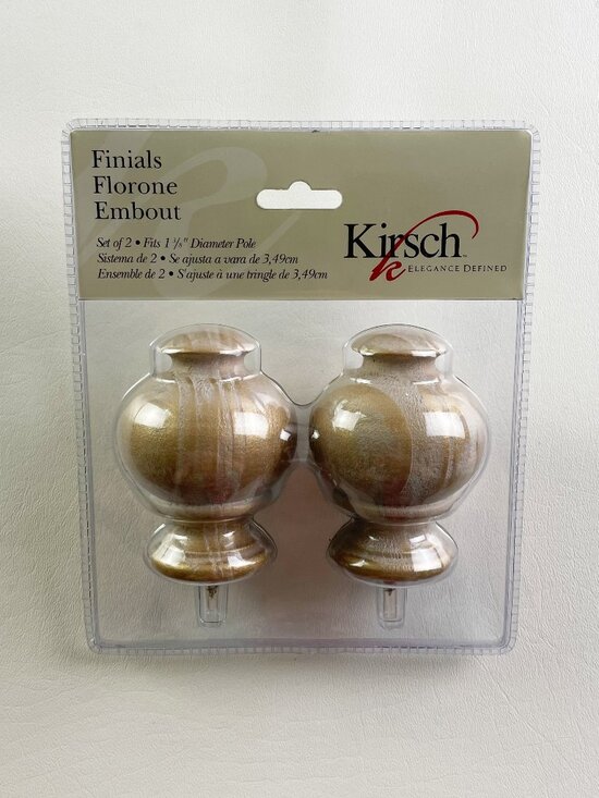 Kirsch Other - Kirsch Wood Soft Gold Button Ball Finials 1 3/8" Diameter Pole (1 Pack/2 Total)
